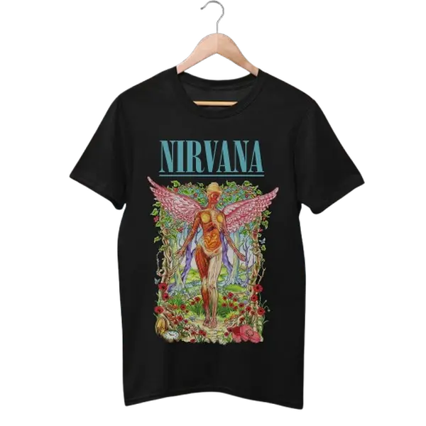 Nirvana In Utero Tour Retro Vintage Band T Shirt New Men Women S-5XL
