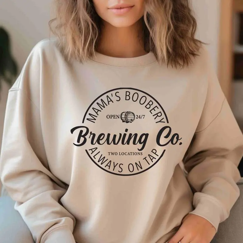 Mama Boobery Brewing Co. Breastfeeding Shirt - Funny Breastfeeding Clothing - Fabric, Cotton
