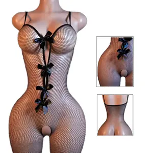 Women’s Sexy Mesh Bodysuit – Open Crotch, Sheer & Tight Fit