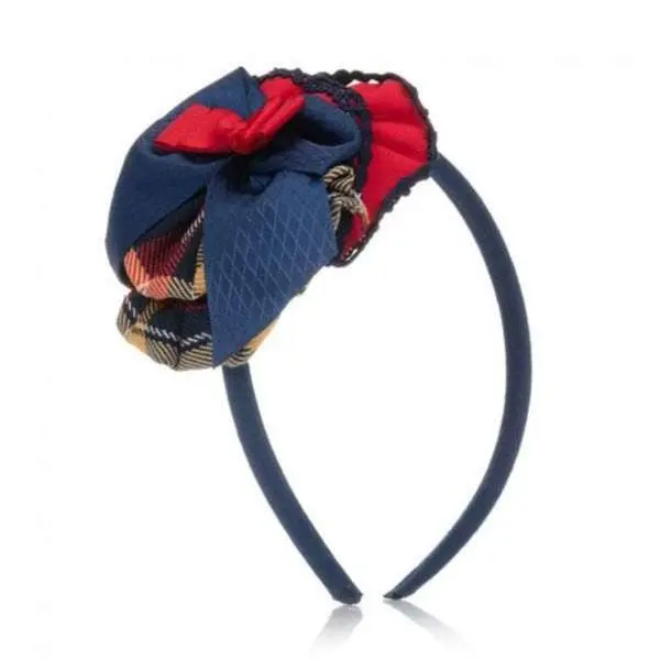 Navy & Red Tartan Hairband