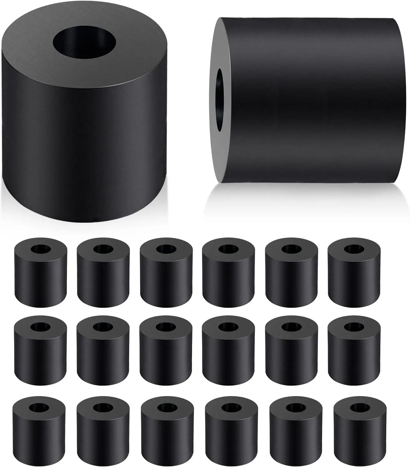 Rubber Spacer 1 Inch OD x 3/8 Inch ID x 1 Inch Thickness Rubber Bushing Round Thick Washers Spacers Anti Vibration Neoprene Rubber Cylinder with Hole for Home Hardware Car Accessories - 8 Pcs