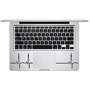 Heart Beat Trackpad Keyboard for MacBook Laptop Computer Die-Cut Vinyl Decal Sticker (4.0" X 2.8" Black)