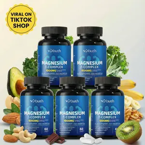 Viyouth Ultimate 5-Bottle Supply: 150-Day 1000mg 7-Form Magnesium + Zinc Complex – Your Complete, Long-Term System for Uninterrupted Sleep, Stress Resilience & Whole-Body Vitality – 3rd Party Tested