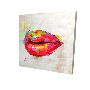 212 MAIN Colorful Lips Artistic Photo Print Wall Art - 24x24 in, High-Def Print, Vivid Colors, Contemporary Home Decor for Bedroom & Living Space, Decoration