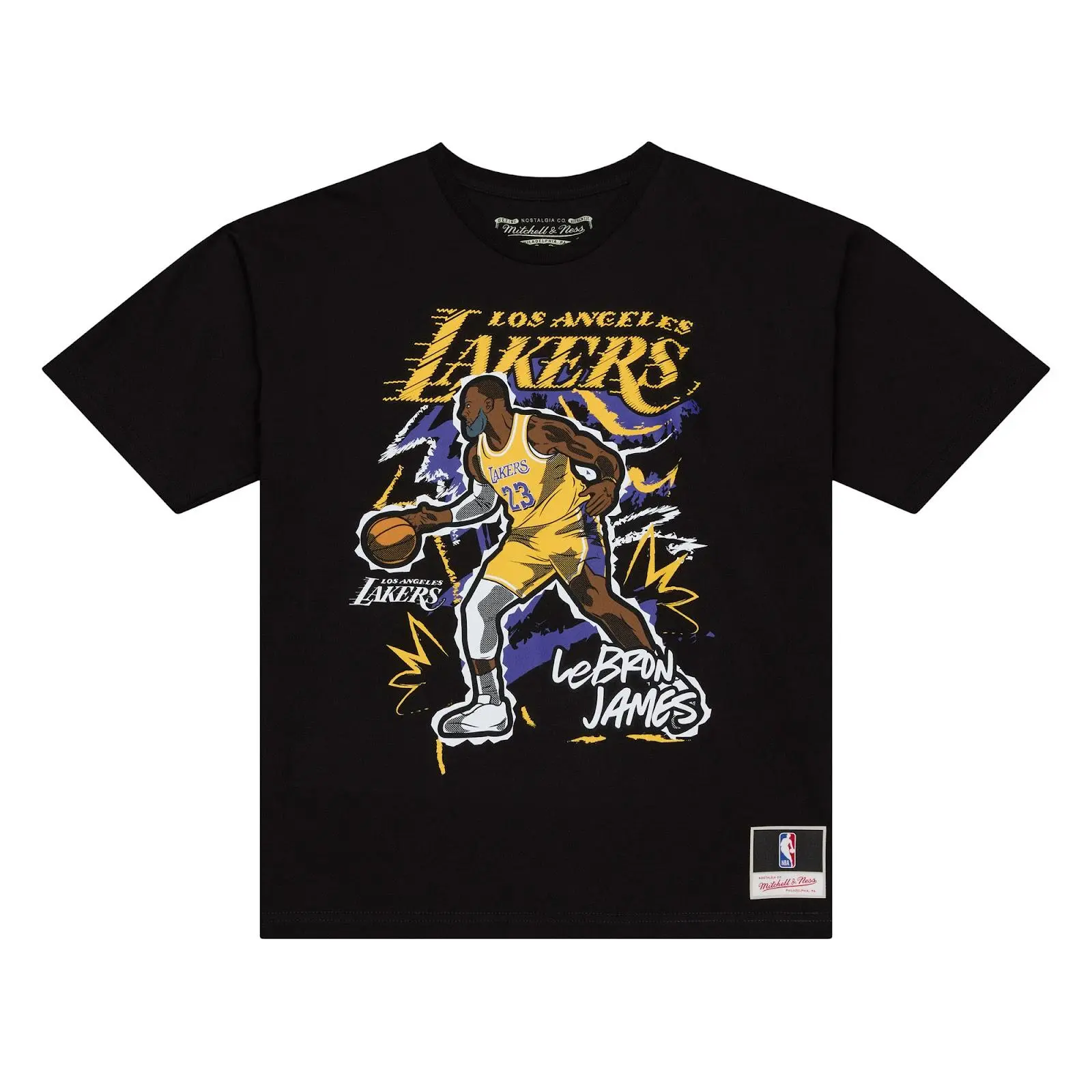NBA SS TEE CHALKED UP LOS ANGELES LAKERS LEBRON JAMES Throwback Graphic Vintage Fan Gear Mitchell & Ness