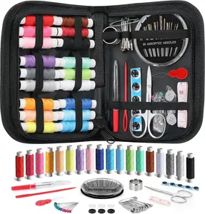 Sewing Kit Mothers Day Gifts for Mom Grandma Women Wife Teen Girls Beginner Traveler, Portable Sewing Supplies Accessories Contains Thread, Needles, Scissors, Dorm Room Essentials (Black)