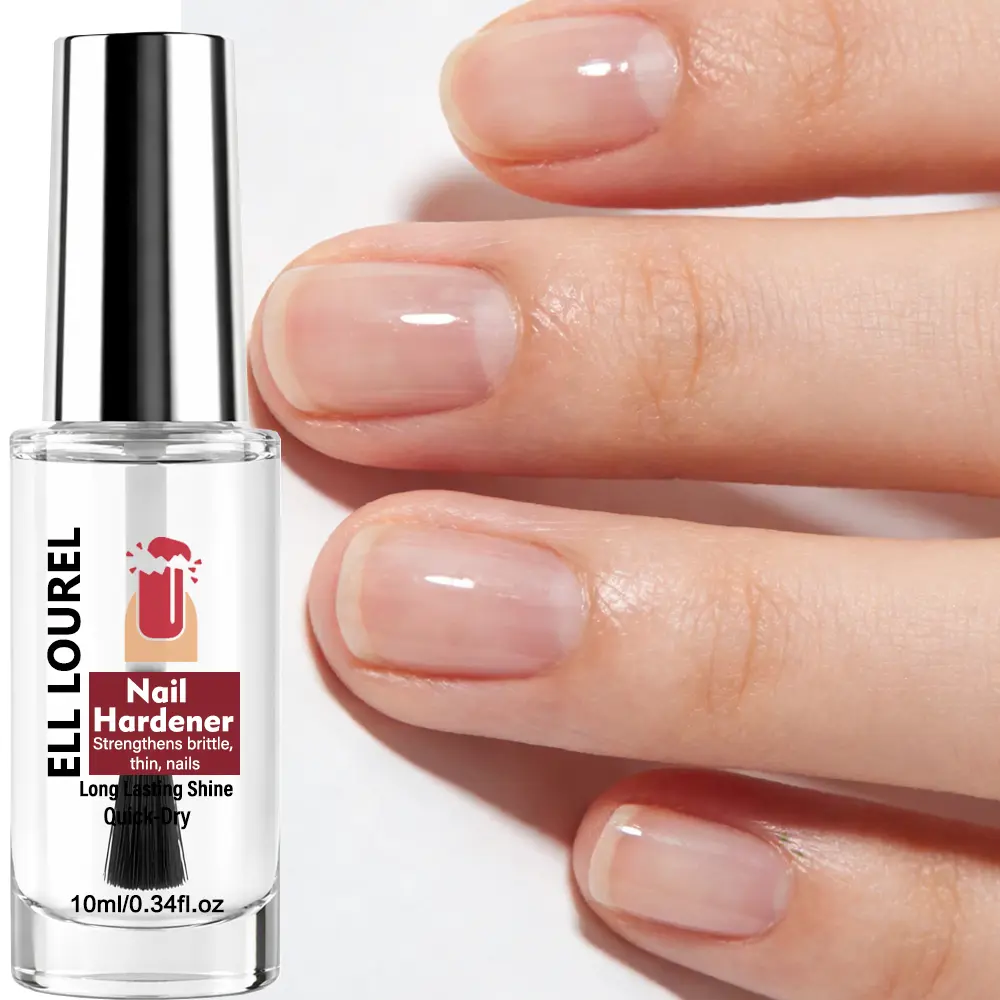 ELL LOUREL Nail Hardener, Quick Dry Strengthening Nail Treatment, Long Lasting Shine Base Coat, Repair Brittle Thin Cracked Nails, Transparent Nail Care Varnish 10ml