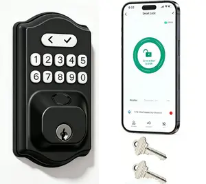 Entry Door Fingerprint Door with App ControlSmartDeadbolt for Front Doors - Biometric Security, Auto-Lock&One-Touch-, IP54 Waterproof, Easy Install ghomeknob digital in bedroom thumbprint entry doorlockkeyless password electronic keypad