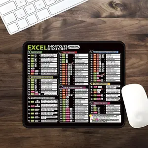 Excel Keyboard Shortcut Mouse Pad, Office Computer Laptop Dedicated Small Desk Mat, Ergonomic Design for Enhanced Comfort