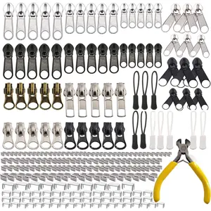 252- Zipper Repair Kit with Replacement Zippers and Pulls, Universal Tools for Luggage, Bags, Jackets, and Outdoor Gear
