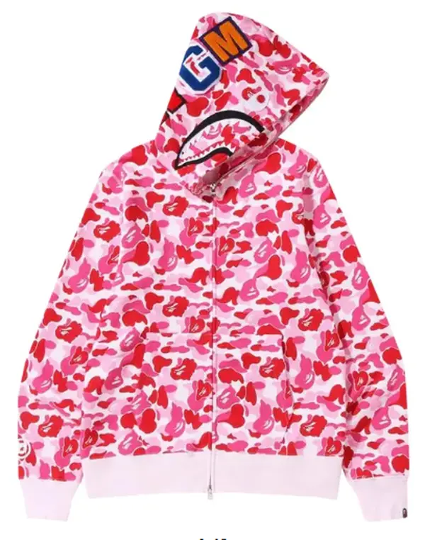 VO- A Bathing Ape (BAPE) ABC Camo Shark Full Zip Hoodie 'Pink'1J30-115-007-PINK