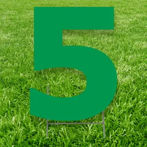 Advanced Graphics 3312 20 x 15 in. Number 5 Yard Sign, Green