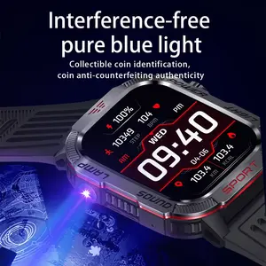 Black Steel Belt New Men's GPS Smart Watch - 600mAh Battery, Waterproof, Bluetooth Call, Outdoor Sport Monitor, Flashlight, Compass, Touchscreen Android Wearable Wristwatch with Charging, Music, App Sync (Phones & Electronics, Smart & Wearable Devices)