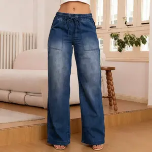 2026 New Lady's Basic Denim Pants, Women's Casual Slim-Fit Versatile Straight-Leg Bottoms, All-Seasons Fashionable Update