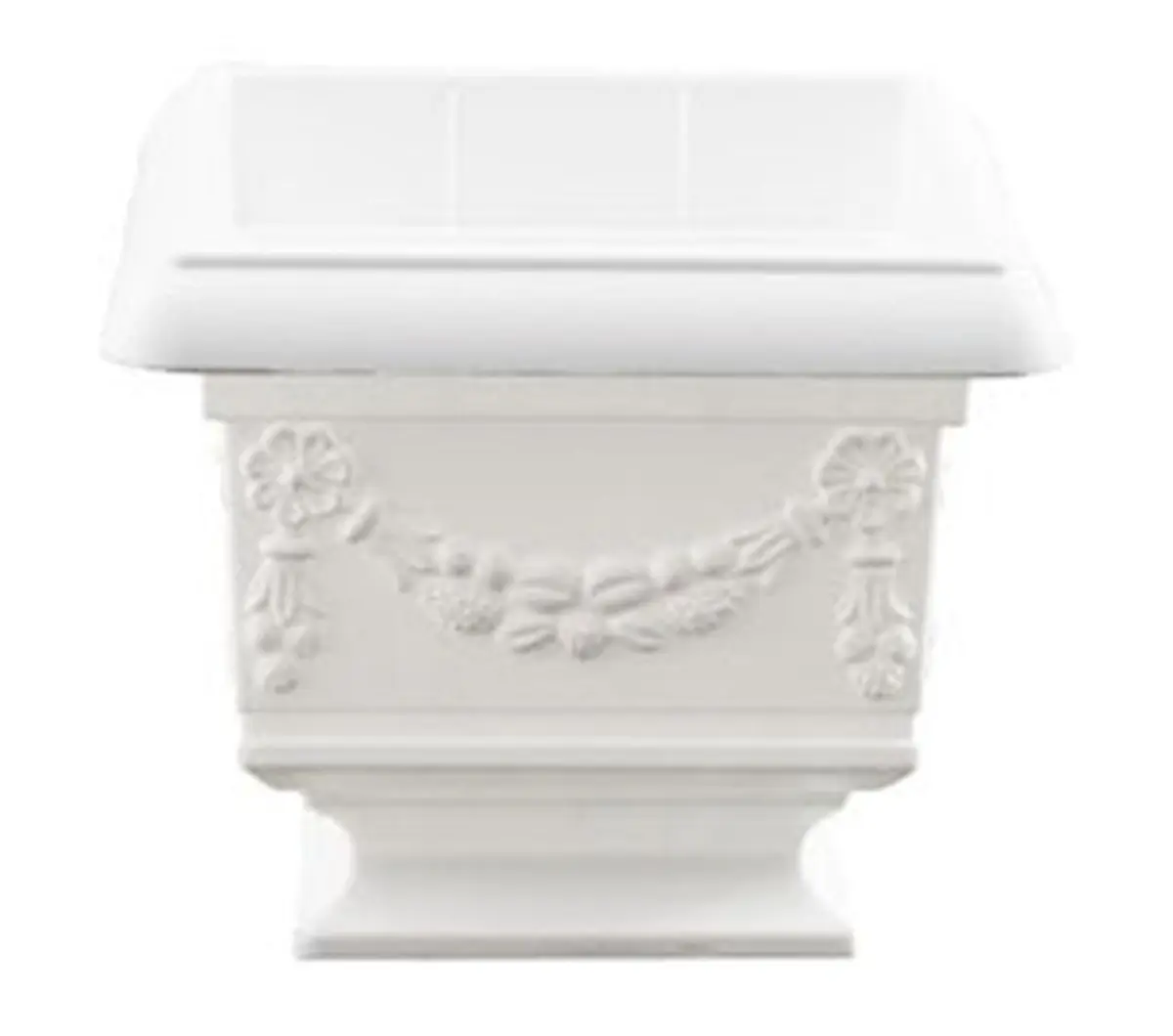Decorative Square White on a Pedestal Planter
