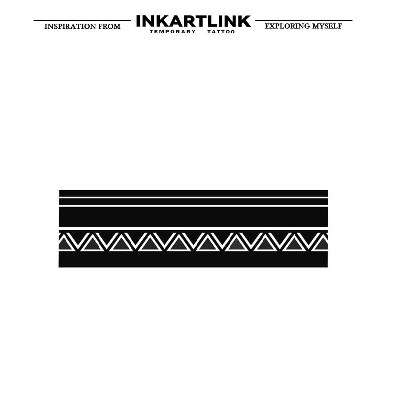 INKARTLINK Tattoo Tech, 2 Sheets Large Semi Permanent Tattoo, Adult Art Design Temporary Tattoos, Lasts 1-2 Weeks, Waterproof, Realistic Look, No Adhesive, No Reflection (Maya Armlet Design)