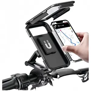 1PC360° Rotating Waterproof Motorcycle/bicycle Phone Holder, Magnetic Universal Bike GPS Mount, Adjustable motorbike phone mount