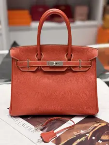 Pre-owned HERMÈS Togo Top Handle Bag Hermes Birkin30 Sanguine Silver Tone Hardware 97631823