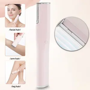 Electric Dermaplaner Facial Razor for Women - Multifunctional Hair Shaver Rechargeable Peach Fuzz Remover & Exfoliating Face Hair Removal and Eyebrow Shaping Device, 2-Speed Sonic Dermaplaning Tool with 2 Reusable Replacement Heads