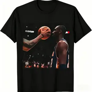 [Basketball Legend Tee]Vintage Basketball Legend Kobe Inspired Graphic T-Shirt Retro 90s Iconic Laker No Flinch Game Day Shirt Unisex Streetwear Cotton Crewneck Mamba Mentality Gift for Basketball Fans Athlete Style Tee