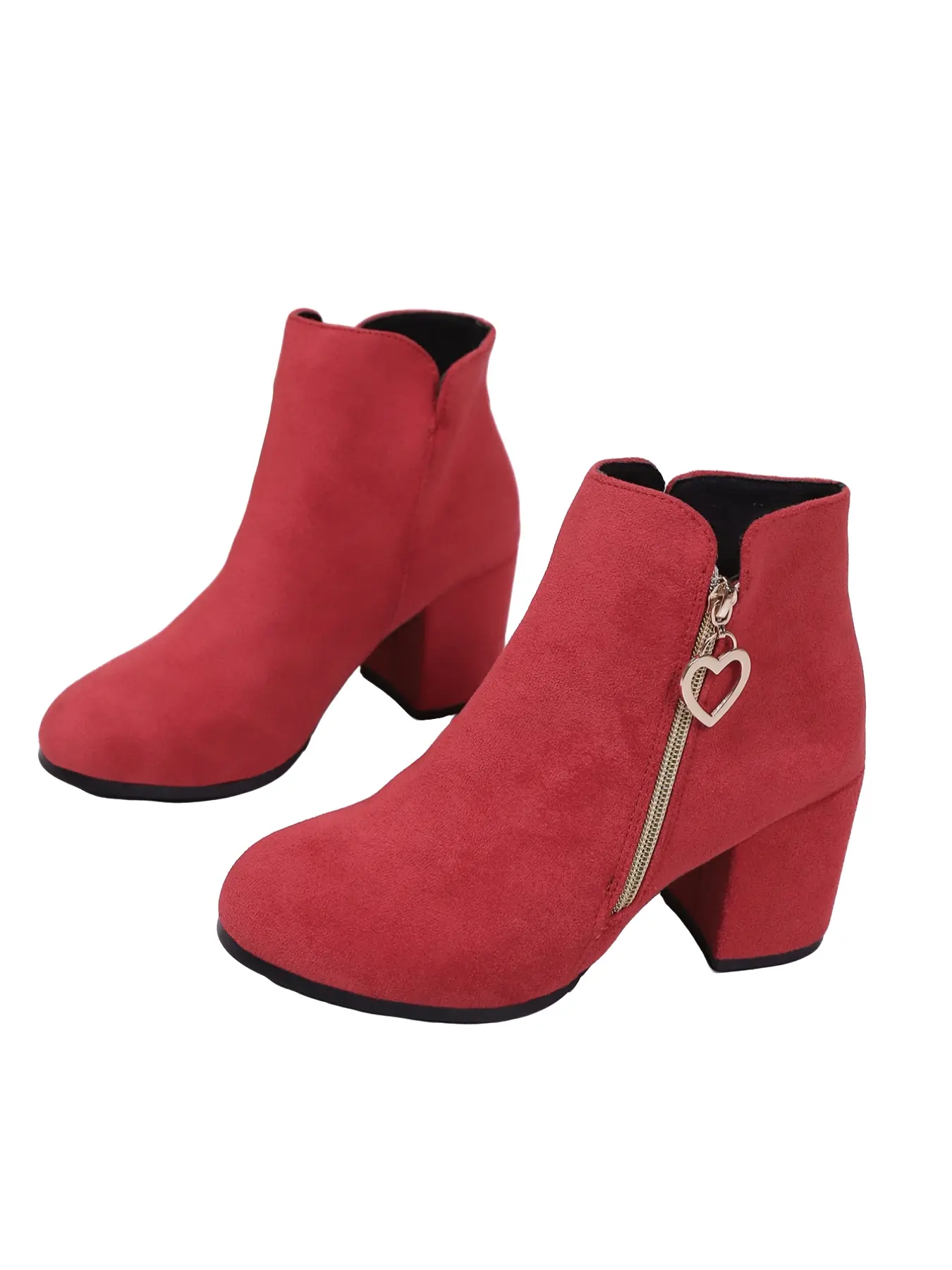 Women's Fashion Boots with Heart Buckle, Simple Versatile Design, Ankle Boots, Comfortable Trendy Shoes for All Occasions, Stylish Ladies Footwear, Fashionable Boots, Rubber
