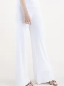 Womenswear Neutral Wide Leg Thin Lightweight Comfort Casual Minimalist Pants Trouser Elegant Chic Bottom Cap