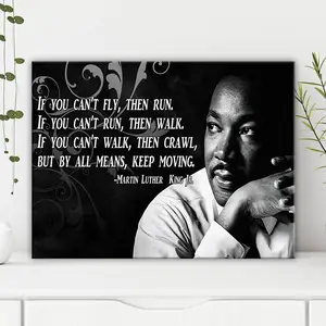 Luther King Jr Quote Pattern Canvas Painting with Frame, Inspirational Quote and Poster, Modern Art Decoration for Home Living Room Bedroom, Ornaments