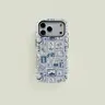 Blue and white retro nautical patchwork pattern protective case, sturdy and durable 2-in-1 case, compatible with iPhone 17/16/15/14/13/12/11 Pro Max/Plus/Pro, Samsung Galaxy S26/S25/S24/S23 Ultra series, simple and stylish phone case.