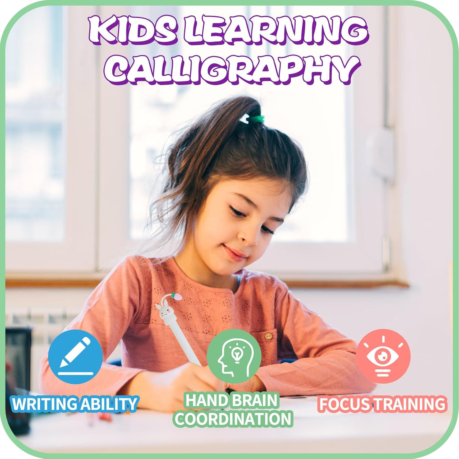 Magic Ink Handwriting Practice Books Set for Kids - 4 Reusable Grooved Letter Tracing Books with Cartoon Pen, Pen Holding Aid & 10 Refills Student Essentials