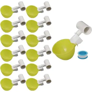 Automatic Chicken Waterer with Nuts 12Sets Bird Drinker Cups Watering System for Quail Pigeon Poultry Drinking Feeder