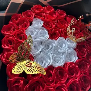 Eternal Roses Heart-Shaped Artificial Flower Bouquet with Customizable Colors for Special Events and Everyday Use Decorative Floral Gift
