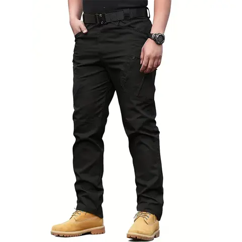 HOMUG Menswear Lightweight Casual Cargo Pants - Multipocket Utility Style, Large Pockets, Pocket Design, Wear-Resistant Scratch-Resistant Fabric, Suitable for Spring Autumn Outdoor Activities