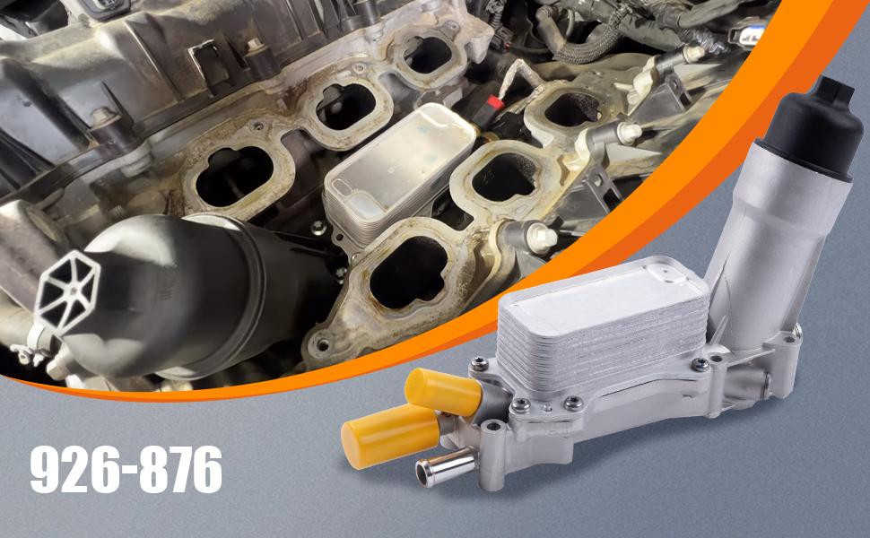 Engine Oil Cooler Filter Housing Assembly Kit with Oil Filter, Cap, Gaskets & Sensors