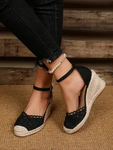 Women's Fashionable Wedge Heels Sandals, Casual Comfortable Breathable Wedge Sandals for Beach Vacation, Female All-match Round Toe Shoes for Daily Wear