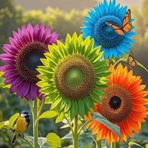 50 Mixed Sunflower Seeds for Vibrant Summer Blooms - Perfect for Backyard Gardens & Outdoor Decor - All Seasons Planting