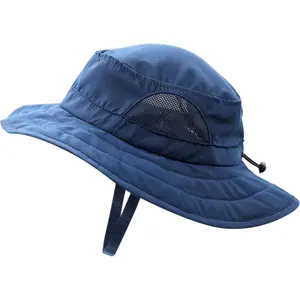 Kids Sun Hat Boys Girls Wide Brim Bucket Hat UPF 50+ Sun Protection Hat Breathable Summer Beach Hat
