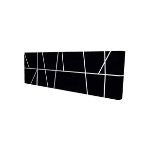 Begin Home Decor 2080-1648-AB29 16 x 48 in. White Stripes on Black Canvas - Bedroom Shapes Home Decor