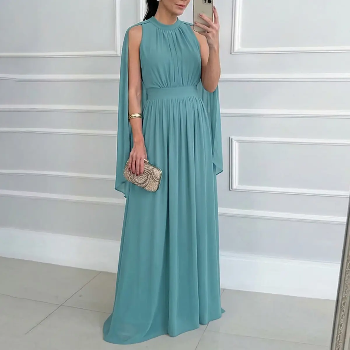 sachin and babi light blue dress Ever-Pretty Inclusive Plus Size Sequin Bodice Evening Dress with Three Quarter Sleeves