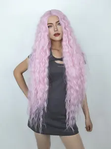 41 Inch Long Wavy Wigs for Women, Gorgeous Fluffy Wigs Without Bangs, Synthetic HD Lace Front Wigs for Party, Daily Use, Shaggy Wig