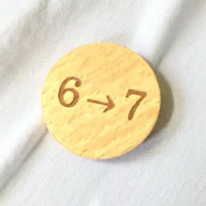 "67" Wooden Pocket Coin – Funny Minimal Token - Desk & Pocket Gift