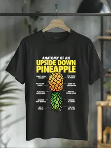 100% Cotton Funny Anatomy Of An Upside Down Pineapple Swinger Lifestyle T-Shirt