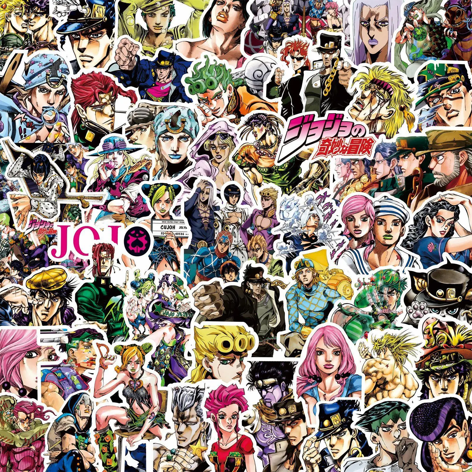 JOJO's Bizarre Adventure Character-Based Decal Sticker Packs - Stardust Crusaders, Diamond is Unbreakable, Jojolion Themed Die-Cut Adhesives for DIY Scrapbooking, Handbook Embellishment