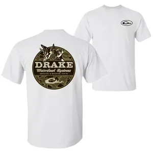 Drake Waterfowl 2-Sided TShirt – Graphic Tee, Unisex Shortsleeve Crewneck, Fabric Cotton, Menswear Top, Gifts for Men and Women, Trendy Shirt with Camo Hunting Design, Classic Outdoor Southern Style, Streetwear, Summer Tee