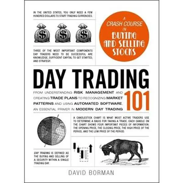 USED Hardcover Day Trading 101 Book by David Borman (English) - Comprehensive Economics & Management Guide with Tutorial, Risk Management, Creating Trade Plans, Market Pattern Recognition, Automated Tools Use & Expert Advice for Financial Success