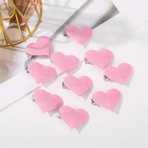 10pcs Valentine‘s Day Heart Shaped Glitter Hair Clips for Women, Sweet Decorative Barrettes, Cute Gift for Girlfriend Mom Teacher