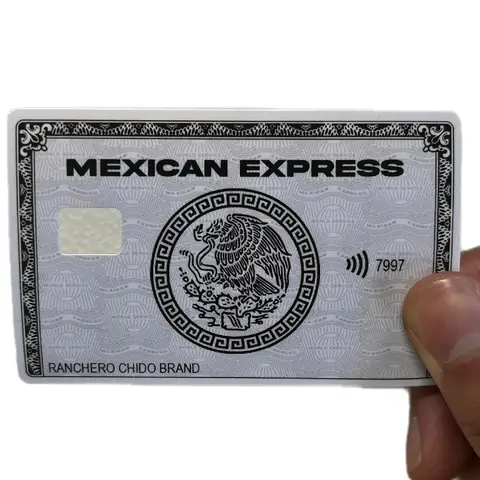 Gray Mexican Express Debit/Credit Card Sticker Cover with Black Eagle