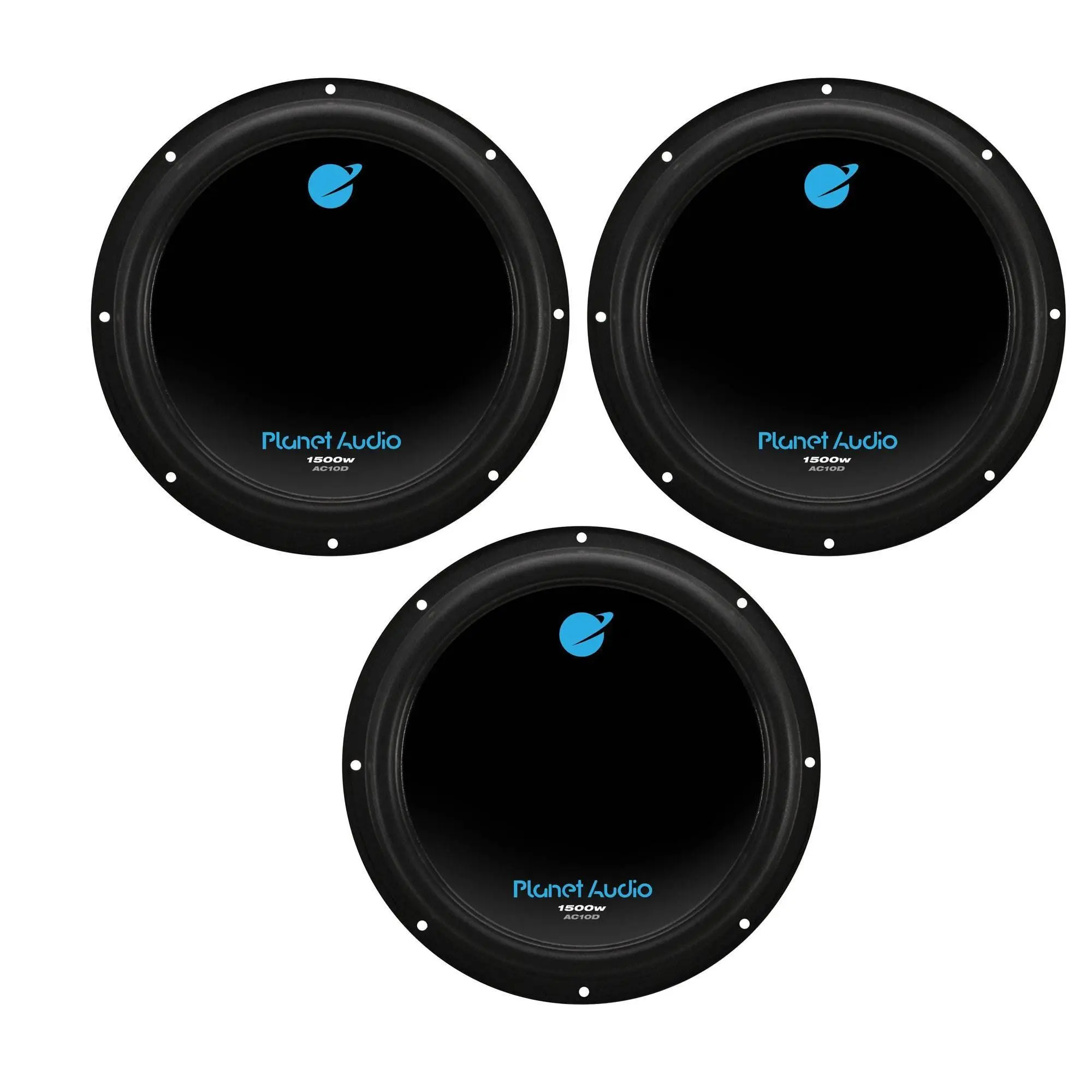 Planet Audio 10" 1500W Dual 4 Ohm Voice Coil Car Audio Power Subwoofer (3 Pack) Planet Audio 10" 1500W Dual 4 Ohm Voice Coil Car Audio Power Subwoofer (3 Pack)