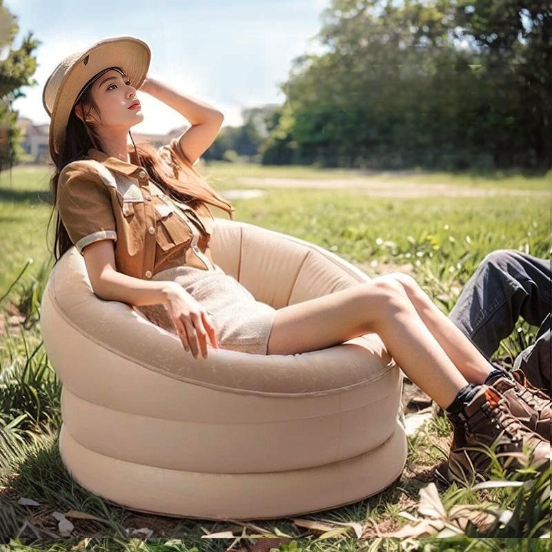 Automatic inflatable sofa with detachable inflation pump and USB cable for charging