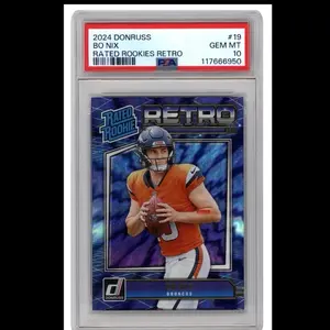 PSA 10 Graded - Bo Nix - 2024 Panini Donruss Rated Rookies Retro - #19 - Denver Broncos