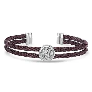 Stately Steel Twisted Double Cable Bracelet